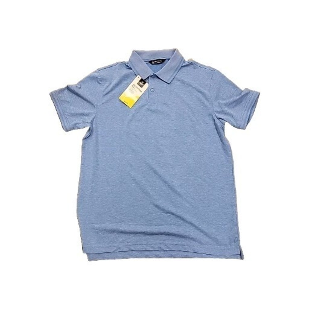 NWT Member's Mark Men's Stretch Cotton Classic Fit Pique Polo Shirt Blue Large L